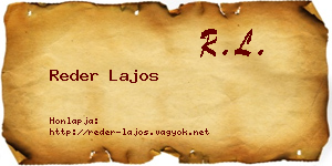 Reder Lajos névjegykártya